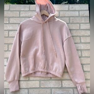 Pink Cropped Hoodie